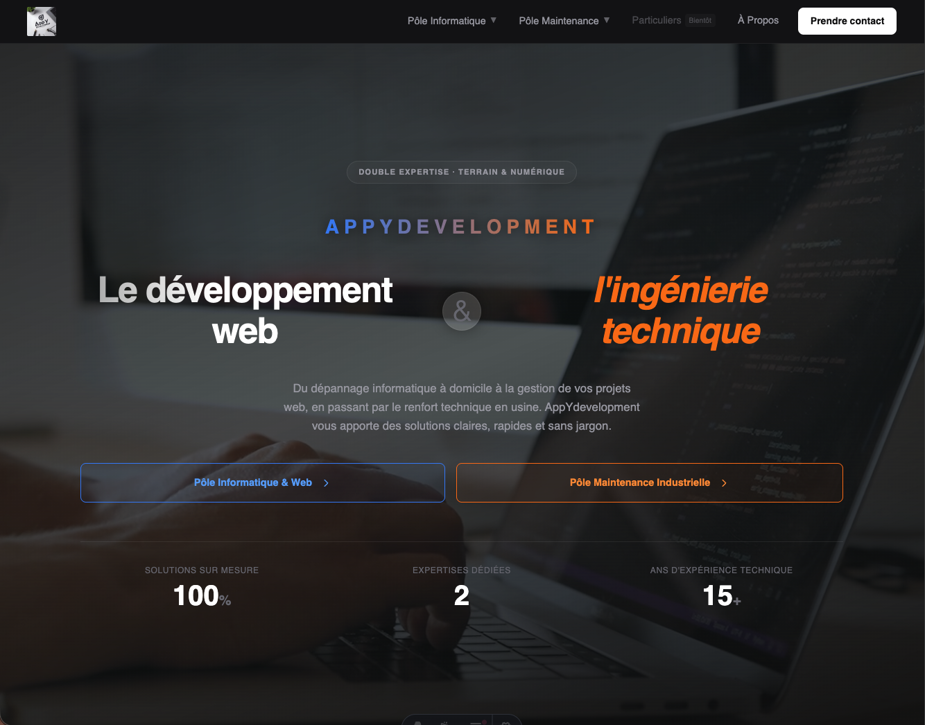 Aperçu du site agence AppYdevelopment.eu